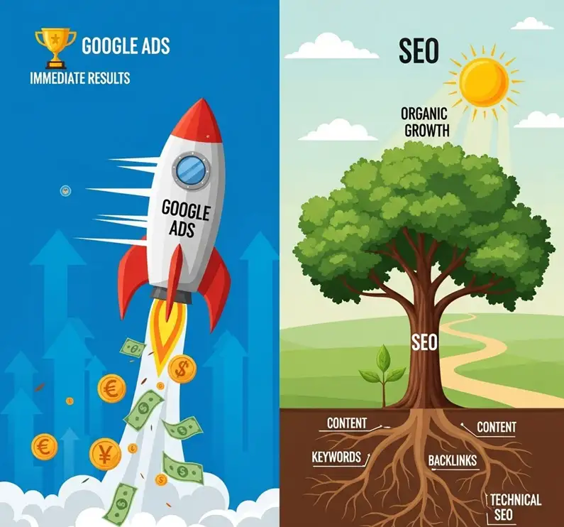 Thema: Unterschied zwischen Google Werbung (ADS) und Suchmaschinenoptimierung Thema: Unterschied zwischen Google Werbung (ADS) und Suchmaschinenoptimierung