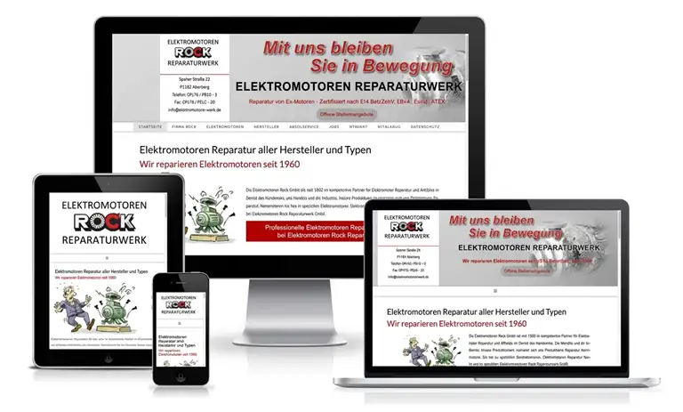 Homepage für Reparatur von Elektromotoren vom Webdesigner Nürnberg