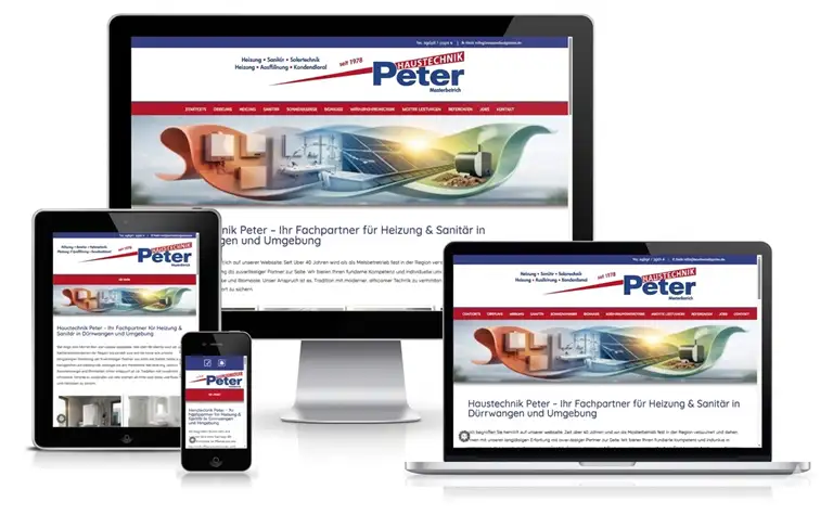 Homepage für Haustechnik vom Webdesigner Nürnberg