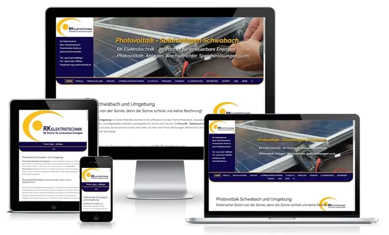 Homepage für Solaranlagen vom Webdesigner Nürnberg