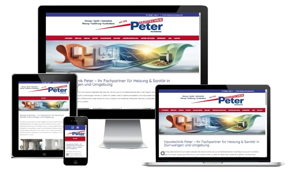 Webdesign Nürnberg - Haustechnik Peter Referenz Webdesign Nürnberg Haustechnik Peter