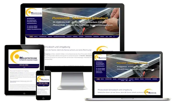 Website Projekt für RK Elektrotechnik Schwabach Referenz Webdesign Nürnberg Elektrotechnik Knorr
